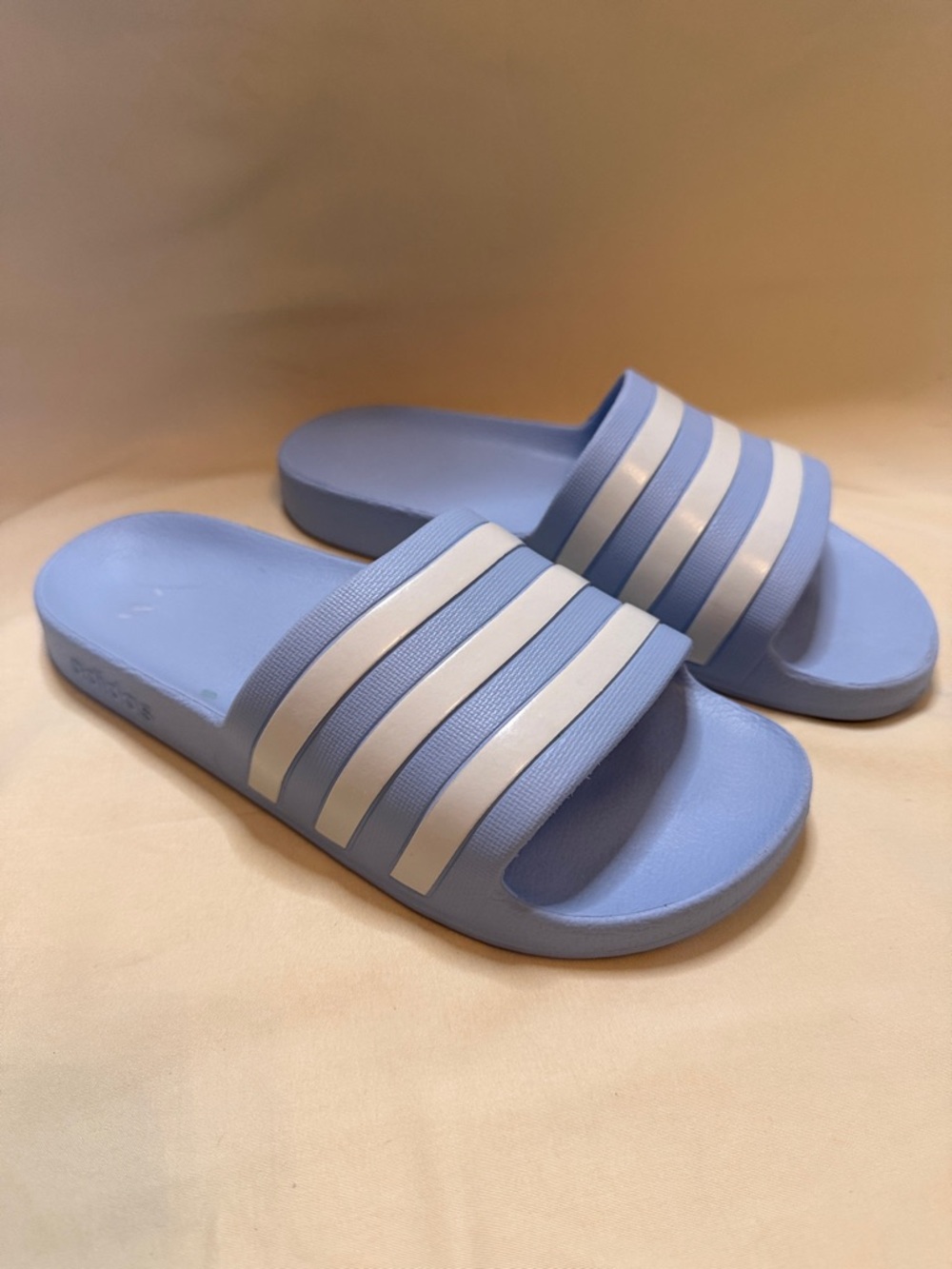 adidas Light Blue and White Women's Slide Sandals - Picture 2 of 5